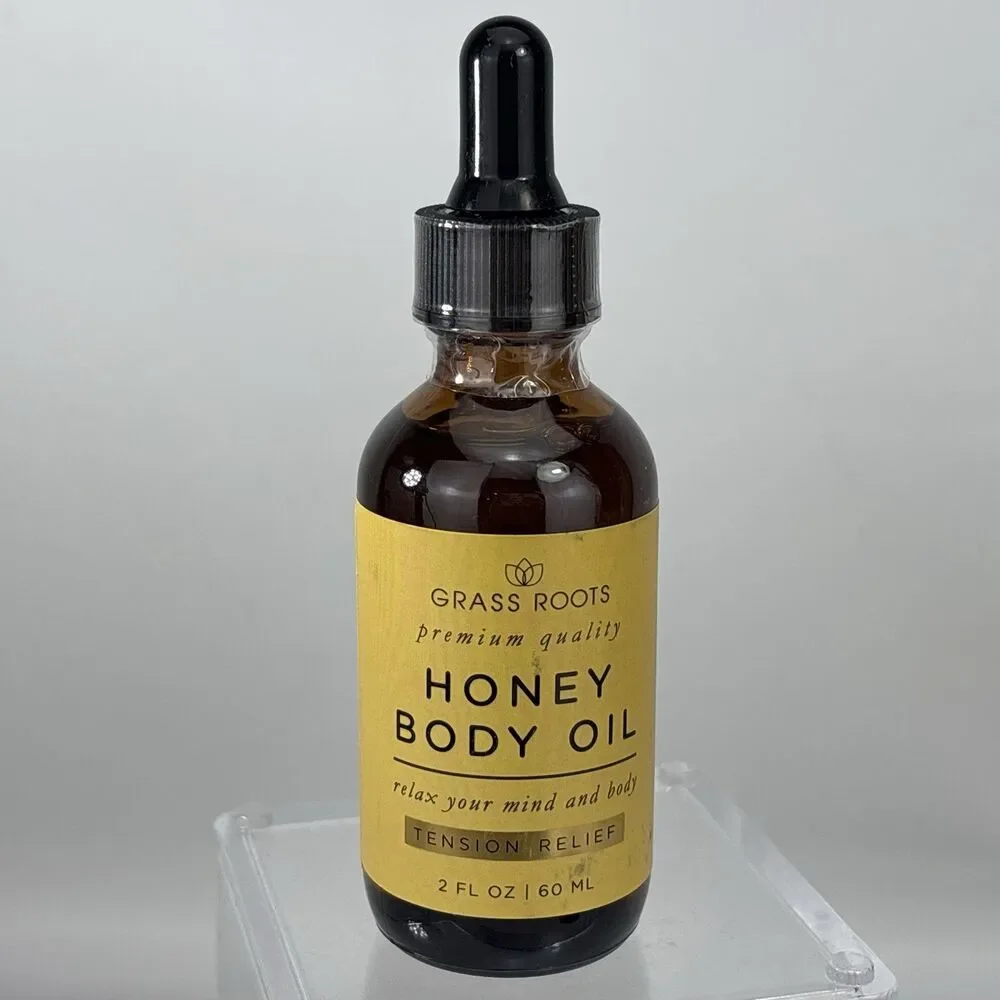 Grass Roots Honey Body Oil Tension Relief Premium Quality 2 Fl Oz